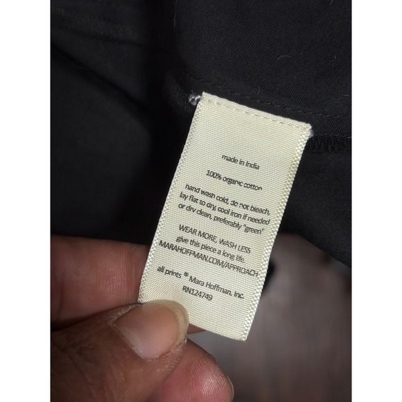 Mara Hoffman Black Wrap Midi Dress Long Sleeve Tie Waist Organic Cotton 3X $595 - Picture 7 of 8